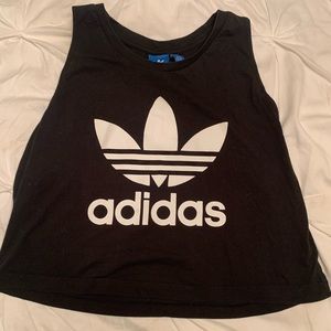 Adidas Black Tank White Logo